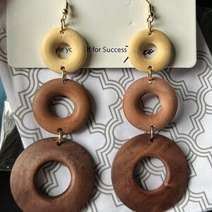 Elegant Brown and Gold Hoop Earrings